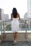 White Knee Length Sweetheart Vintage Dress