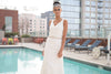 Ivory Satin Sleeveless Sleek Gown