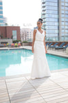 Ivory Satin Sleeveless Sleek Gown
