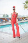 Red NastyGal Halter Jumpsuit