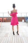 Pink Strapless Ruffle Dress