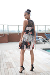 Floral with Leather detail Babydoll Dress