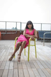 Pink Sequin Strapless Dress
