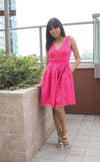 Pink Sequin Strapless Dress