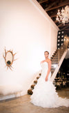 Ivory Fit and Flare Beaded Gown
