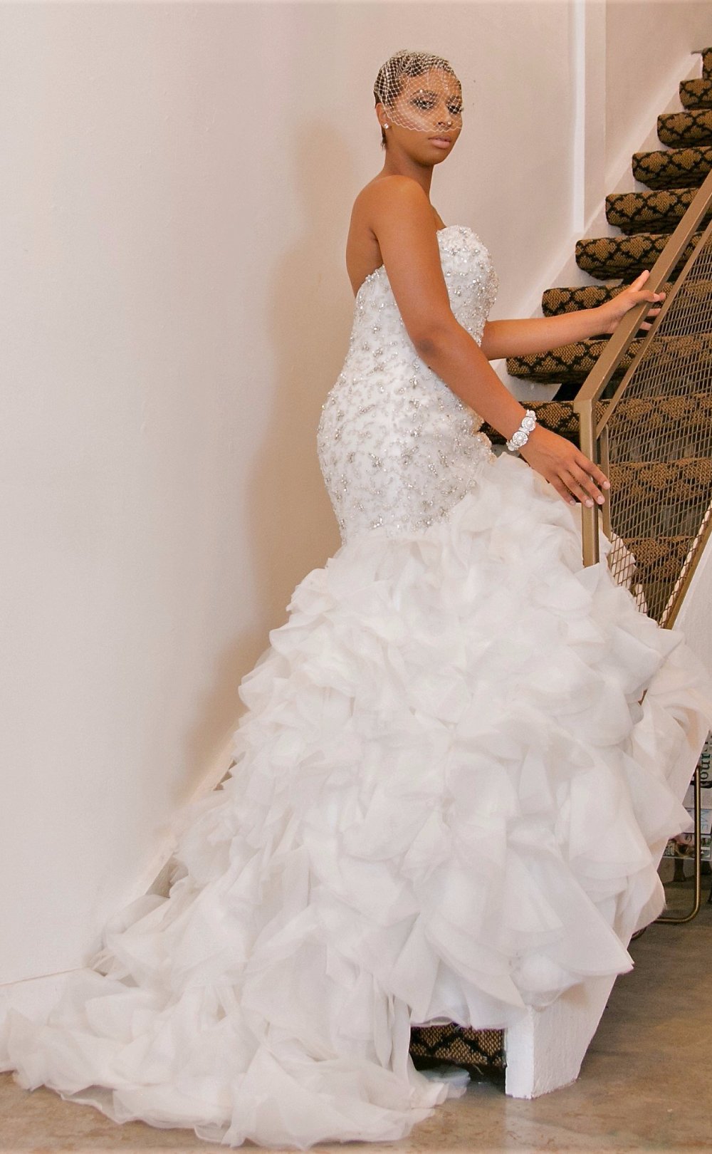 Ivory Fit and Flare Beaded Gown thebridalgods Ivory Fit and Flare Beaded Gown thebridalgods